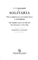 Cover of: Solitaria by V. V. Rozanov