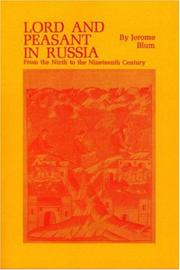 Cover of: Lord and Peasant in Russia | Jerome Blum