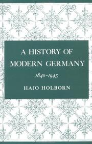 Cover of: A History of Modern Germany by Hajo Holborn