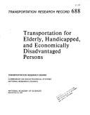 Cover of: Transportation for elderly, handicapped, and economically disadvantaged persons