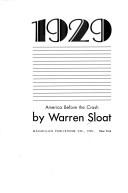 Cover of: 1929, America before the Crash by Warren Sloat