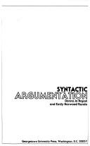 Cover of: Syntactic argumentation