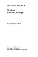 Cover of: Nichiren, selected writings