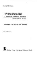 Cover of: Psycholinguistics by Hans Hörmann