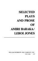 Cover of: Selected plays and prose of Amiri Baraka/LeRoi Jones.