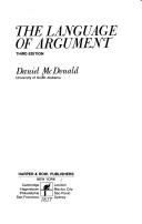 The language of argument by Daniel Lamont McDonald