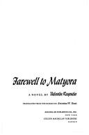 Cover of: Farewell to Matyora: a novel