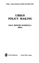 Cover of: Urban policy making