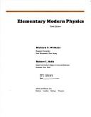 Elementary modern physics by Richard T. Weidner