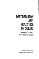 Cover of: Deformation and fracture of solids