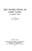 The instructions of Saint Louis by David O'Connell