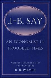 Cover of: An economist in troubled times by Jean Baptiste Say
