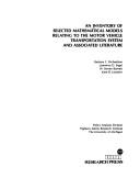 Cover of: An Inventory of selected mathematical models relating to the motor vehicle transportation system and associated literature