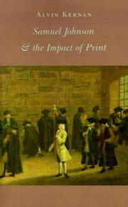 Cover of: Samuel Johnson and the Impact of Print by Alvin B. Kernan