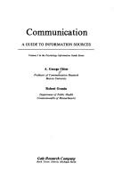 Cover of: Communication, a guide to information sources | A. George Gitter
