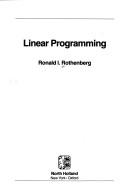Cover of: Linear programming by Ronald I. Rothenberg