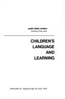 Children's Language and Learning by Judith Wells Lindfors