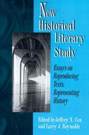 Cover of: New historical literary study by edited by Jeffrey N. Cox and Larry J. Reynolds.