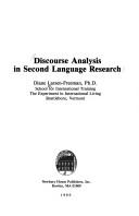 Cover of: Discourse analysis in second language research