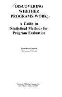 Cover of: Discovering whether programs work: a guide to statistical methods for program evaluation