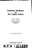 Cover of: Statistical mechanics of the liquid surface by Clive A. Croxton