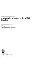 Cover of: A geography of energy in the United Kingdom