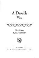 Cover of: A durable fire by May Sarton