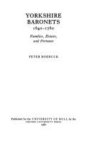 Cover of: Yorkshire baronets, 1640-1760: families, estates, and fortunes
