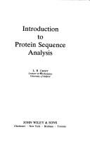 Cover of: Introduction to protein sequence analysis