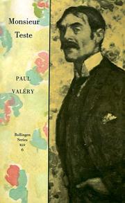 Cover of: Monsieur Teste by Paul Valéry