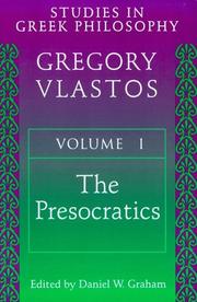 Cover of: Studies in Greek Philosophy, Volume 1 by Gregory Vlastos