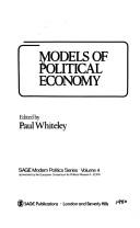 Cover of: Models of political economy