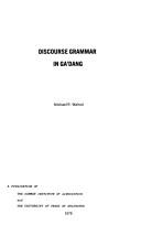 Discourse grammar in Gaʹdang by Michael R. Walrod