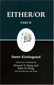 Cover of: Either/Or, Part II (Kierkegaard's Writings, Vol. 4) by 