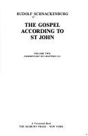 Cover of: The Gospel according to St. John by Rudolf Schnackenburg
