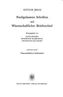 Cover of: Nachgelassene Schriften und Wissenschaftlicher Briefwechsel. by Gottlob Frege