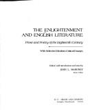 Cover of: The Enlightenment and English literature: prose and poetry of the eighteenth century, with selected modern critical essays