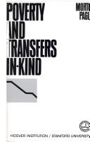 Cover of: Poverty and transfers in-kind: a re-evaluation of poverty in the United States