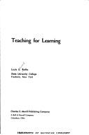 Cover of: Teaching for learning
