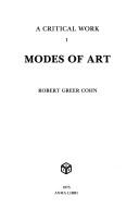 Cover of: Modes of art