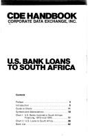 Cover of: U.S. bank loans to South Africa