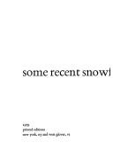 Cover of: Some recent snowflakes (and other things)