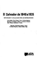 Cover of: El Salvador de 1840 a 1935