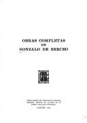 Cover of: Obras completas de Gonzalo de Berceo.