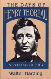 Cover of: days of Henry Thoreau | Walter Roy Harding