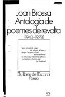 Cover of: Antologia de poemes de revolta (1943-1978) by Joan Brossa