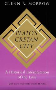 Cover of: Plato's Cretan city: a historical interpretation of the Laws