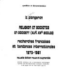 Cover of: Religion et sociétés en Occident, XVIe-XXe siècles: recherches françaises et tendances internationales, 1973-1981