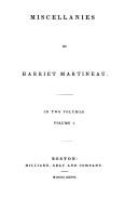Cover of: Miscellanies by Harriet Martineau
