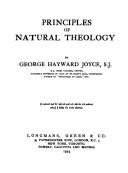 Principles of natural theology by George Hayward Joyce